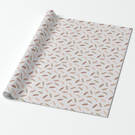 Papel De Presente Mocha Mousse Feathers