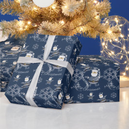 Papel De Presente Moda de Jeans Natal Papai Noel Estampa