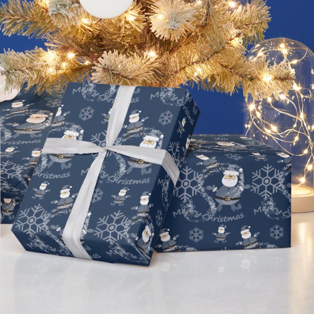 Papel De Presente Moda de jeans natal Santa padrão (Feriados)