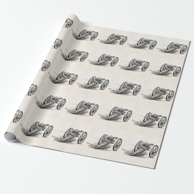 Papel De Presente Modelo das metralhadoras de arma de Gatling dos (Desenrolado)