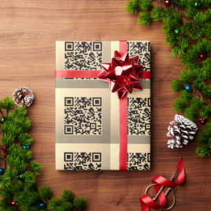 Papel De Presente Modelo de código QR editável instantaneamente Fa