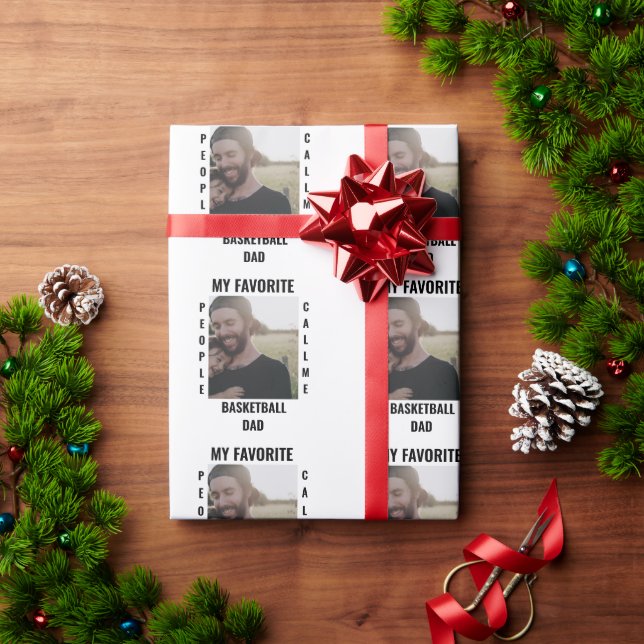 Papel De Presente Modelo de foto da mãe do pai de Esporte Personaliz (Presente de Natal)