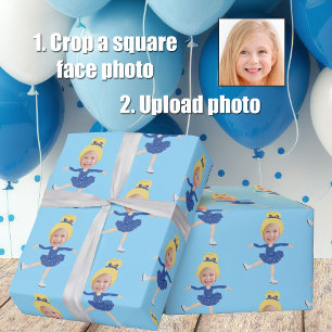 Papel De Presente Modelo de foto personalizado de menina de patinaçã