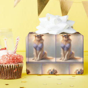 Papel De Presente Modelo de Lingerie do ouro Retriever