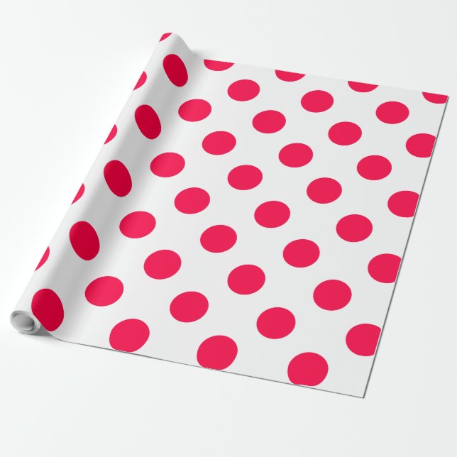 Papel De Presente Modelo de Natal clássico - Bolinhas Vermelhas Bran (Desenrolado)