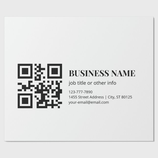 Papel De Presente Modelo de Nome Empresarial de Código QR Personaliz (Aberto)
