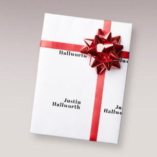 Papel De Presente Modelo de Nome ou Negócio Minimalista Moderno Retr