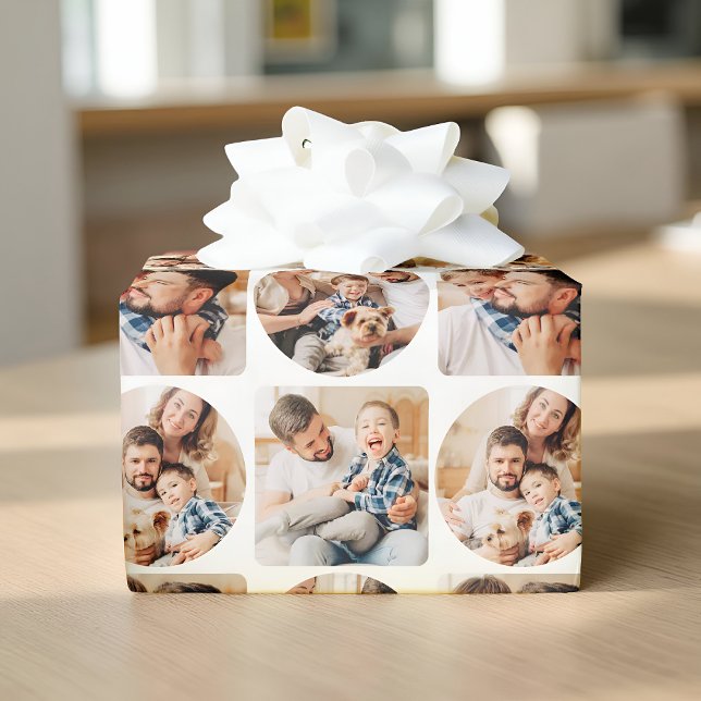 Papel De Presente Modelo de quatro fotos geométricas simples moderna (Criador carregado)