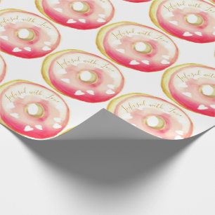 Papel De Presente Modelo de Rosquinha rosa "Infusor with Love"