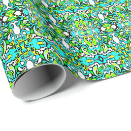 Papel De Presente modelo de vintage retro swirl 60s 70s