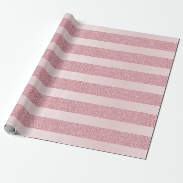 Papel De Presente Modelo Elegante Dourado rosa (Desenrolado)