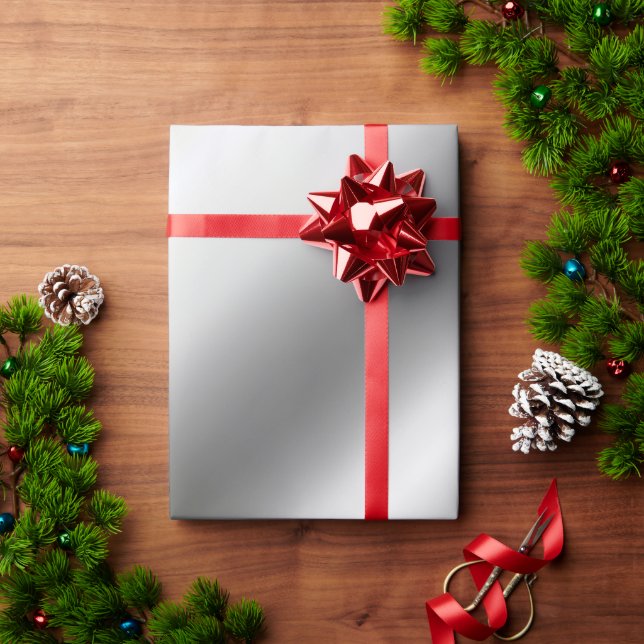 Papel De Presente Modelo Personalizável para Oferta de Prata Metálic (Presente de Natal)