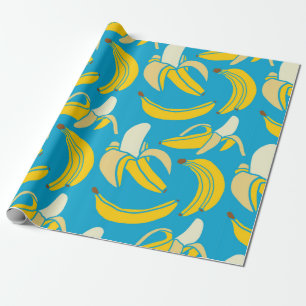Papel De Presente modelo sem costura de banana tropical fruta fresca