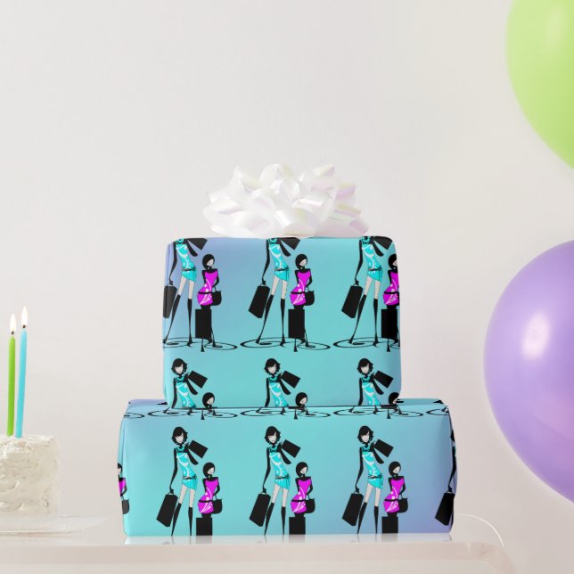 Papel De Presente Modelos de moda feminina comprando paris (Presentes para festas)