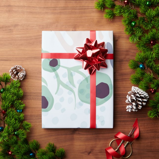 Papel De Presente Modern Abstract Botanical Yellow Billy Button (Presente de Natal)