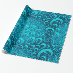 Papel De Presente Modern Aqua Blue Trendy
