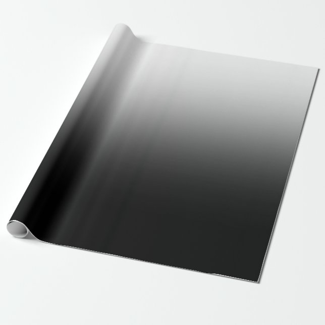 Papel De Presente Modern Black and White Gradient Minimalist Design (Desenrolado)