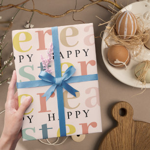 Papel De Presente Modern Colorful Happy Easter  Wrapping Paper
