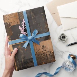 Papel De Presente Modern Copper Bronze Shine Abstract Pattern