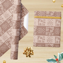 Papel De Presente Modern Fa La Mocha Simple Christmas Add Name