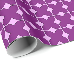 Papel De Presente Modern Geometric, Diamantes - Ametista roxo
