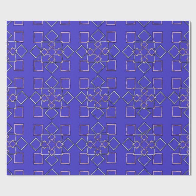 Papel De Presente Modern Gold-Tone Geometric Pattern Wrapping Paper (Aberto)