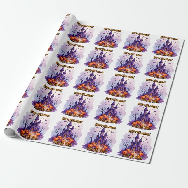Papel De Presente Modern Halloween Spooky Cute Collection (Desenrolado)