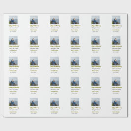 Papel De Presente Modern happy 50th anniversary add name date photo