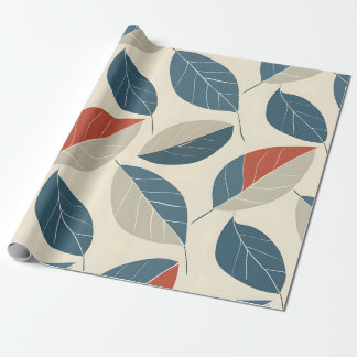 Papel De Presente Modern Leaf Motif