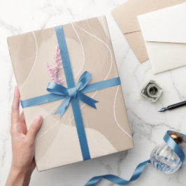 Papel De Presente Modern Minimalist Soft Beige Flow Abstract Pattern