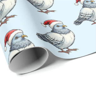 Papel De Presente Modern Pigeon Papai Noel Natal