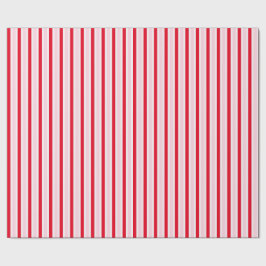 Papel De Presente Modern Pink Red Striped Christmas