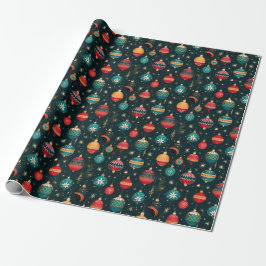 Papel De Presente Modern Reindeer Merry Christmas Gift Wrap
