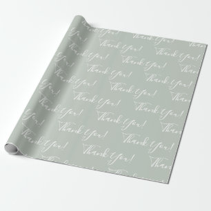 Papel De Presente Modern Sage Muito Obrigado, Pastel Script
