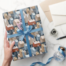 Modern Scandi Winter Town Houses Padrão Vermelho A