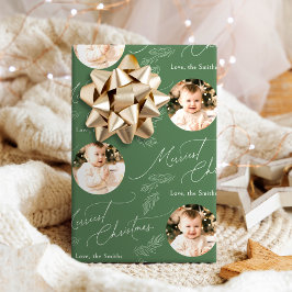 Papel De Presente Modern Script Merriest Christmas Family 2 photo