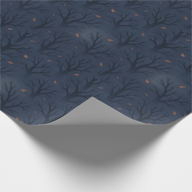 Papel De Presente Modern Spooky Trees Halloween Seasonal Gift Wrap (Ponta)
