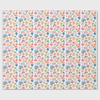 Papel De Presente Modern Tropical Plant Print – Pink and Green 
