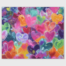 Modern Valentine Wrapping Paper– Abstract Colorful