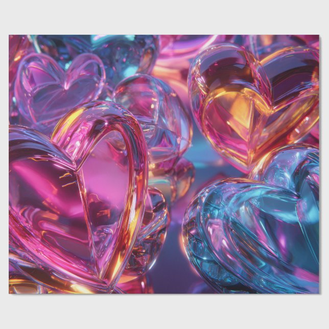 Papel De Presente Modern Valentine Wrapping Paper– Abstract Colorful (Aberto)