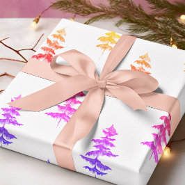 Papel De Presente Moderna Aquarela Pinho Rosa Pinto de inverno Natal