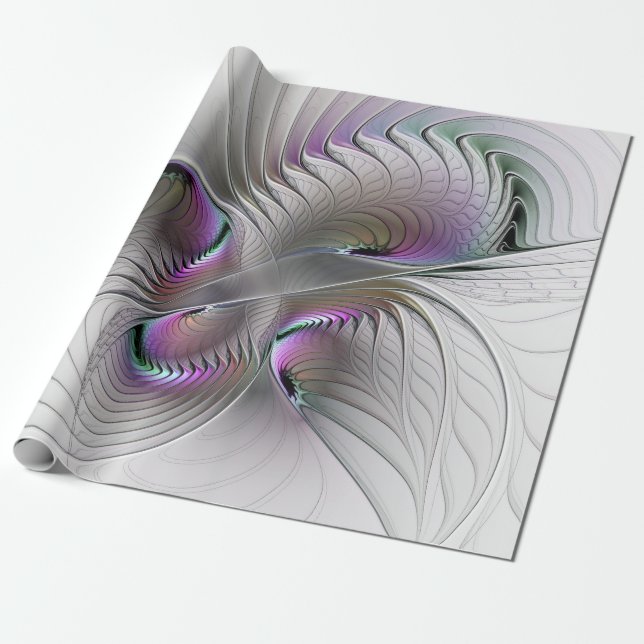 Papel De Presente Moderna Figura de Fantasia Tímida Abstrata Arte Fr (Desenrolado)
