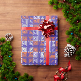Papel De Presente Moderno Aniversário Inicial Contemporâneo Sazonal
