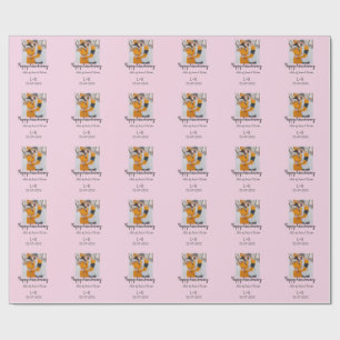 Papel De Presente Moderno Boho feliz aniversário adicione nome data 