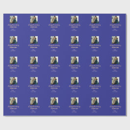 Papel De Presente Moderno Boho feliz aniversário adicione nome laran