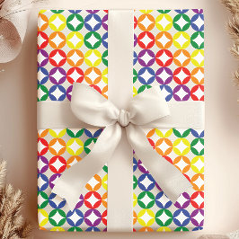 Papel De Presente Moderno Diamantes Arco-Íris Chic