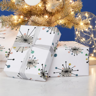 Papel De Presente Moderno do Meio século de Retrô Atômico Cute Starb