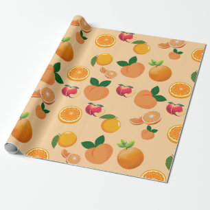 Papel De Presente Moderno do Partido Laranja e Peach