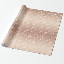 Papel De Presente Moderno Elegante - Rosa de Script de Feliz Natal D