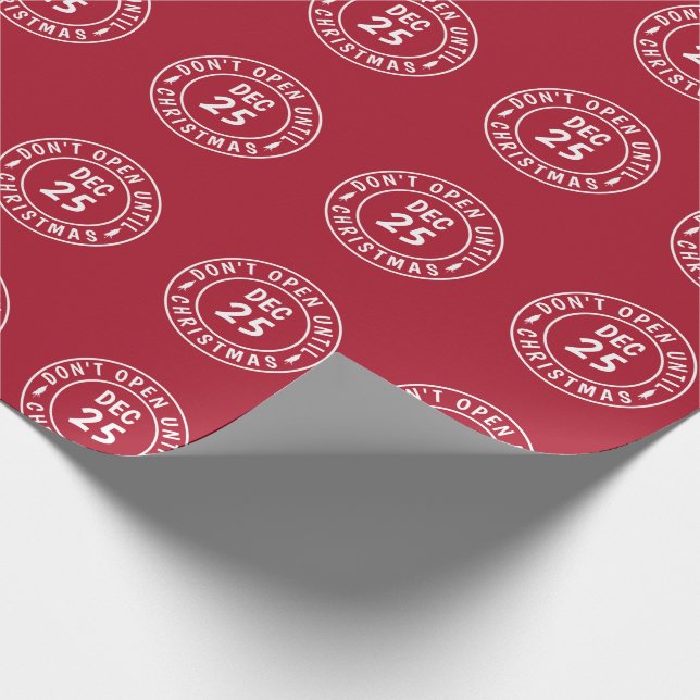 Papel De Presente Moderno Não Abrir Até Carimbo De Natal (Ponta)